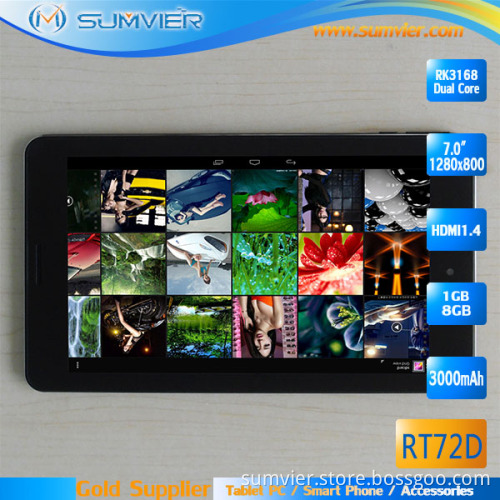 7 Inch 1280*800p Rk3168 Dual Core Android 4.2 Tablet PC (RT72D)